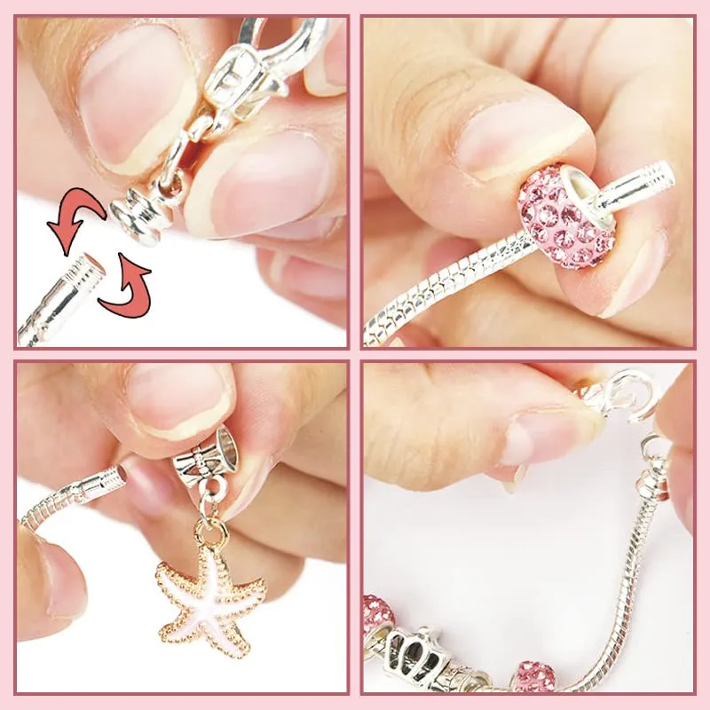 68pcs Charm Bracelet Making Kit for Girls