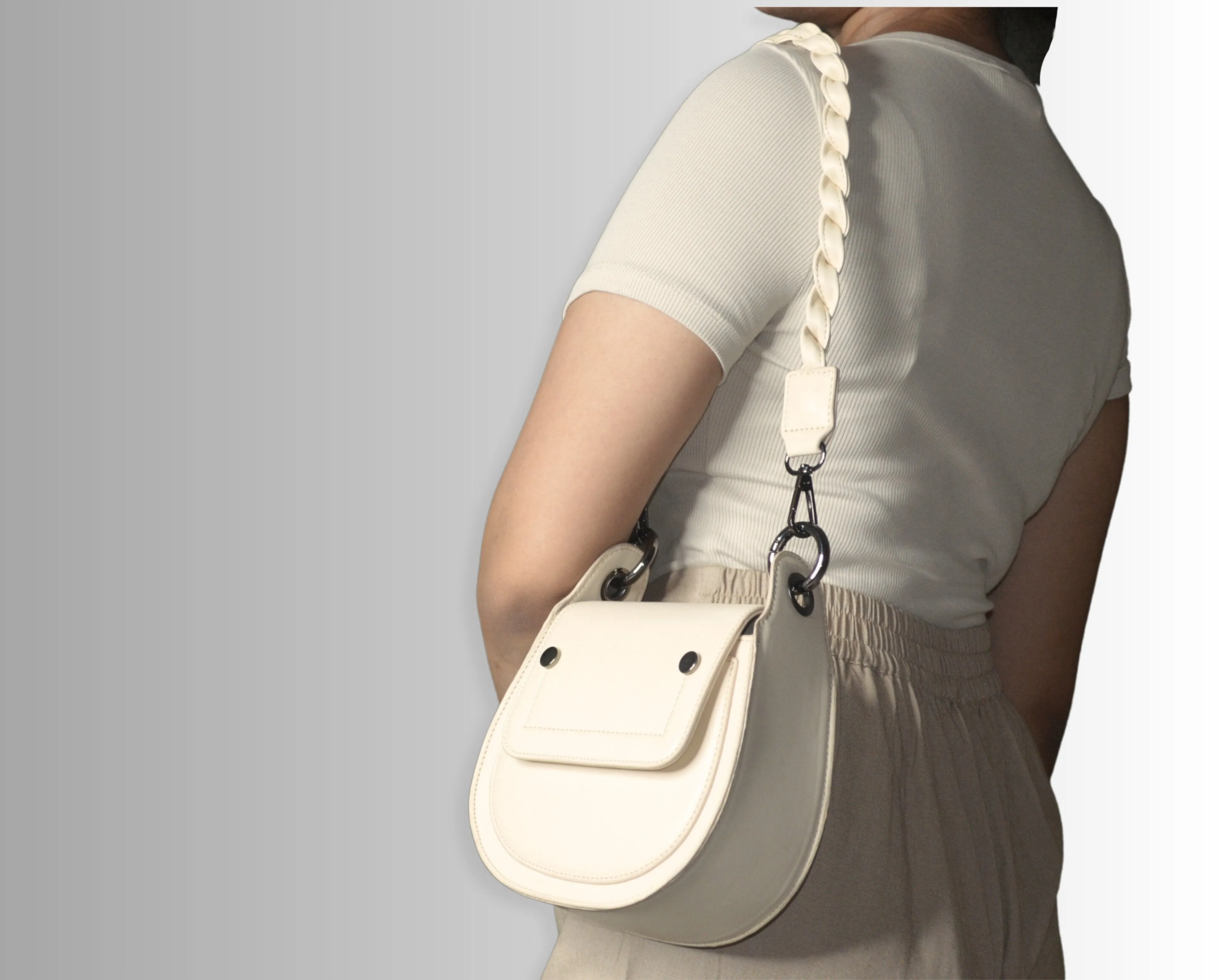 Adriana Cross Body and Shoulder Ladies Bag - Ivory