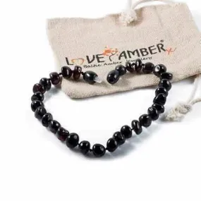 Adult Blackforest Polished Dark Cherry Baltic Amber Anklet