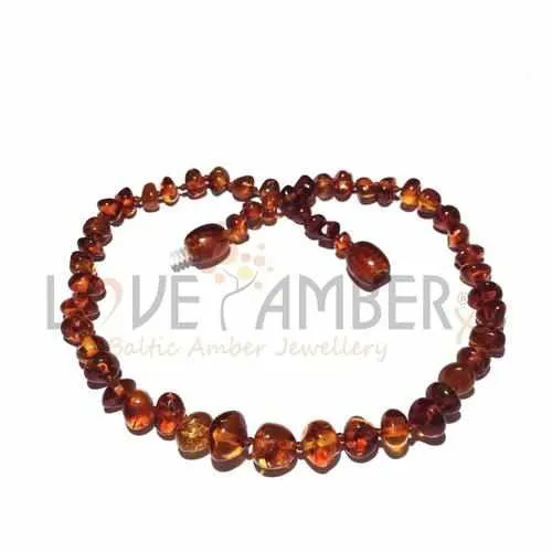 Adult Brandy Snap Cognac Baltic Amber Necklace