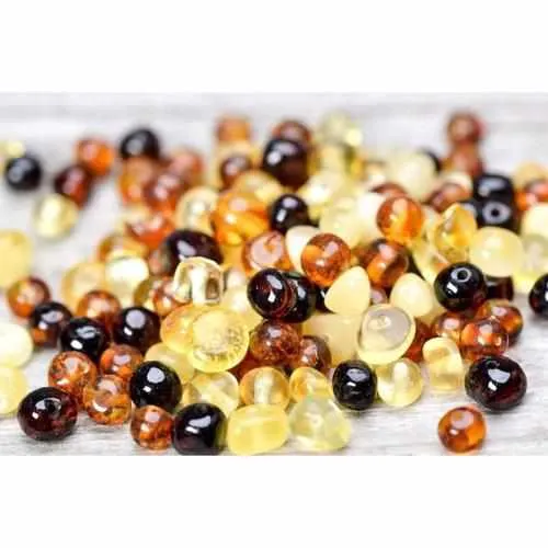 Adult Pebble Beach Mixed Baltic Amber Stretch Bracelet