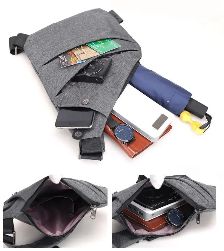 Anti-Theft Crossbody Bag, Slim Sling Oxford Fabric Bag, Chest Bag with Adjustable Strap, Ideal for Safe and Stylish Travels (Rose Red)