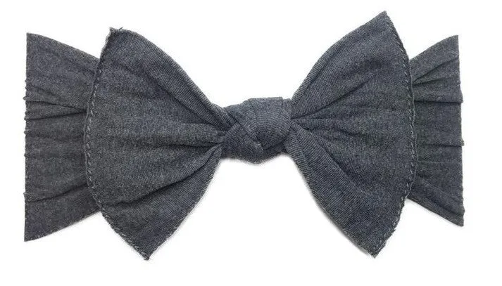 Baby Bling Charcoal Heather Grey Patterned Knot Headband