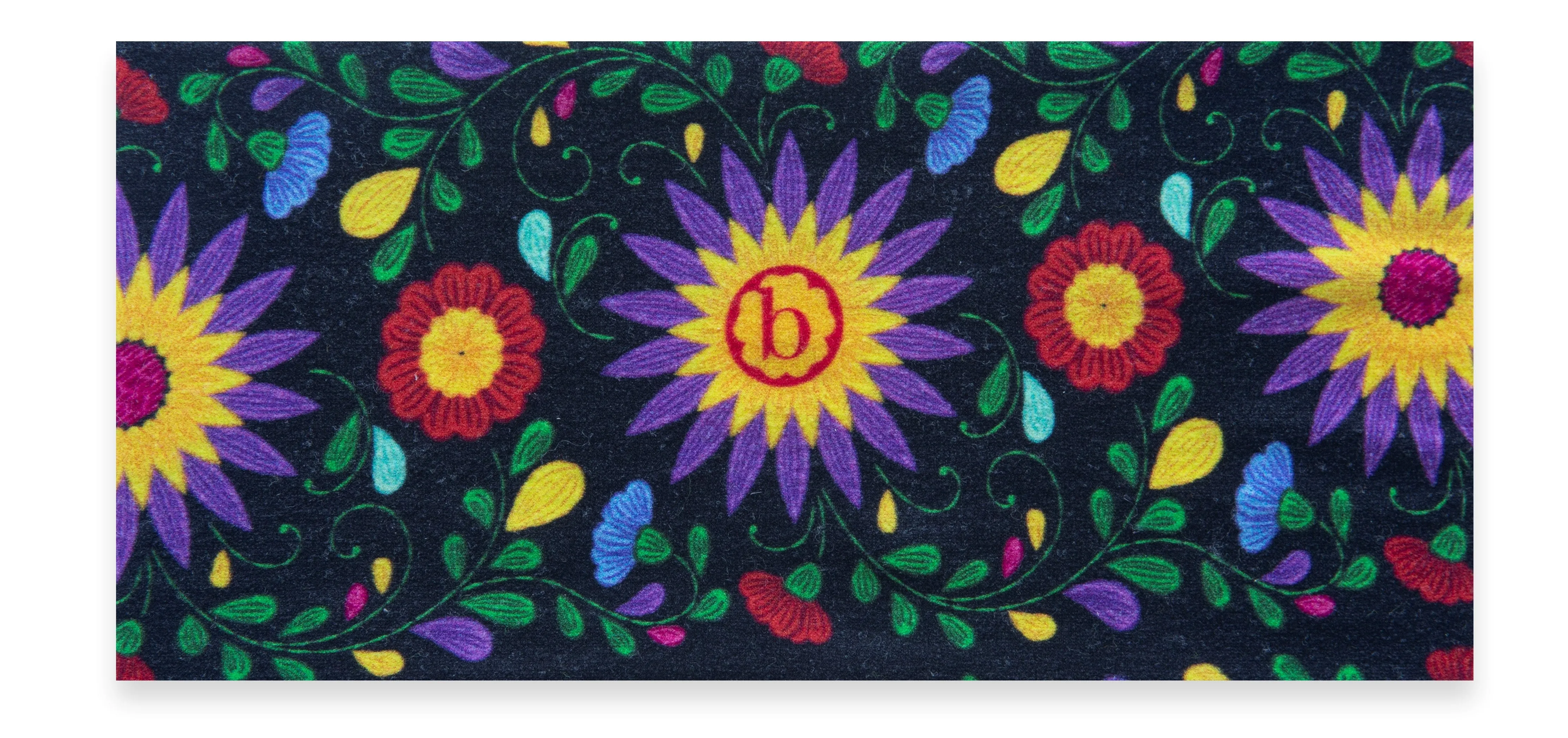 Baby Bling De Flores Printed Knot Headband - Black