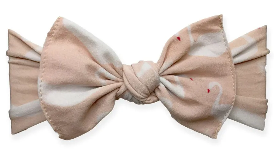 Baby Bling Swan Printed Knot Headband