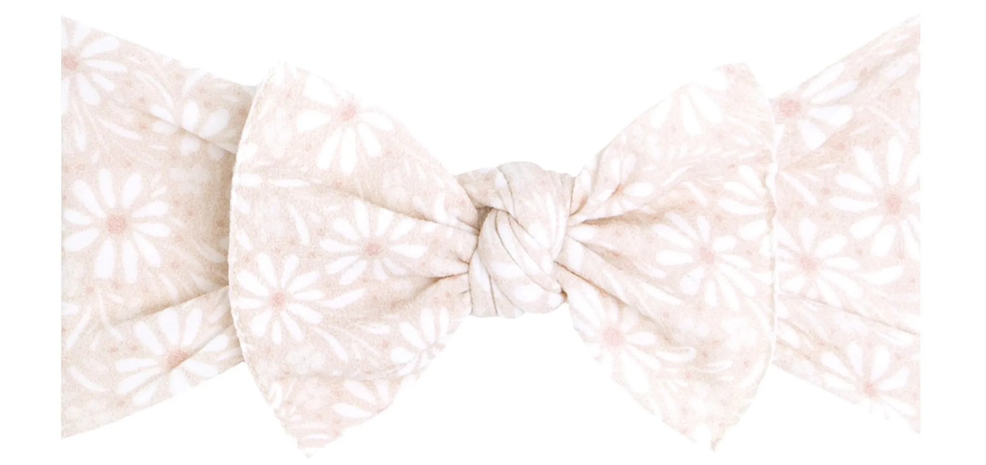 Baby Bling White Daisy Printed Knot Headband