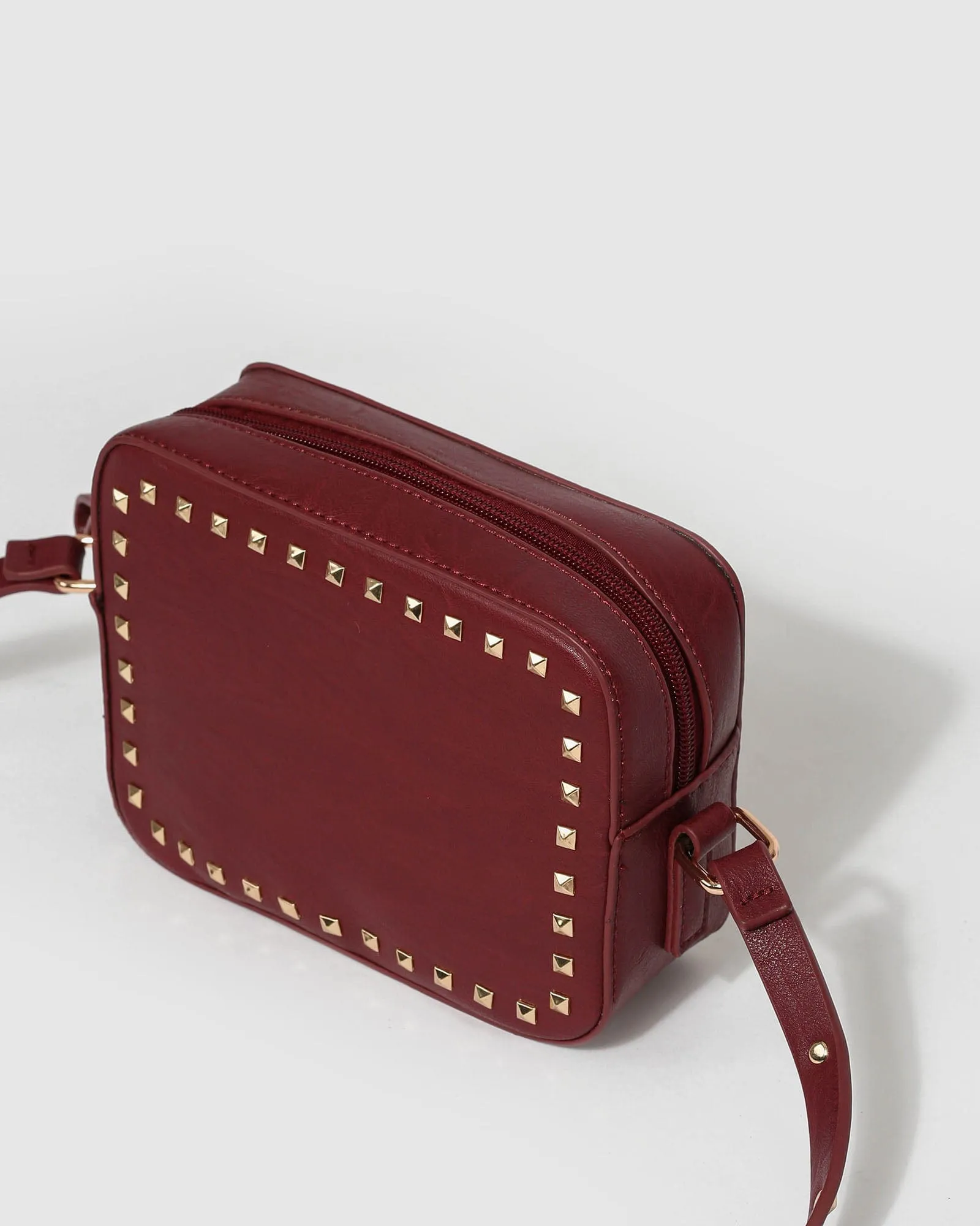 Berry Chloe Stud Crossbody Bag