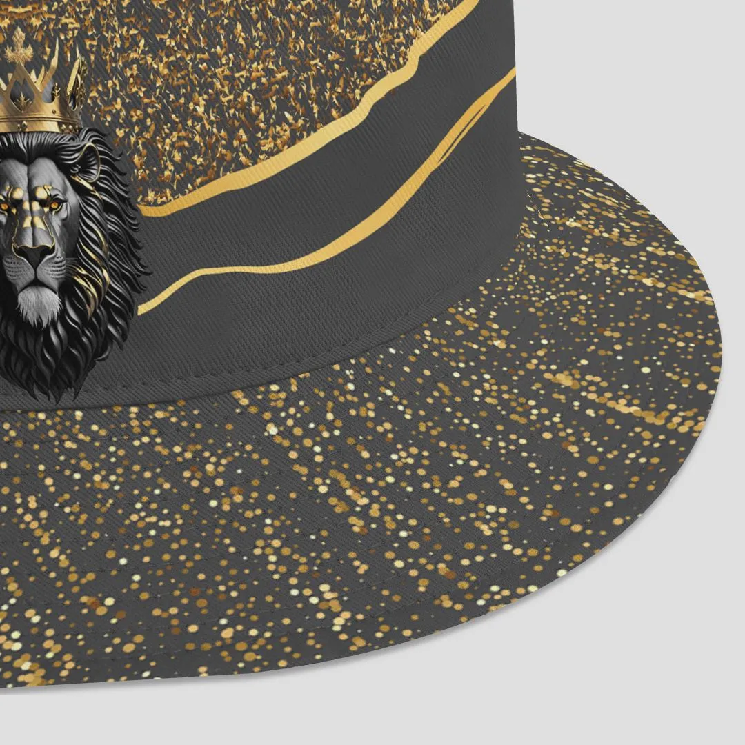 Black and Gold Lion Bucket Hat
