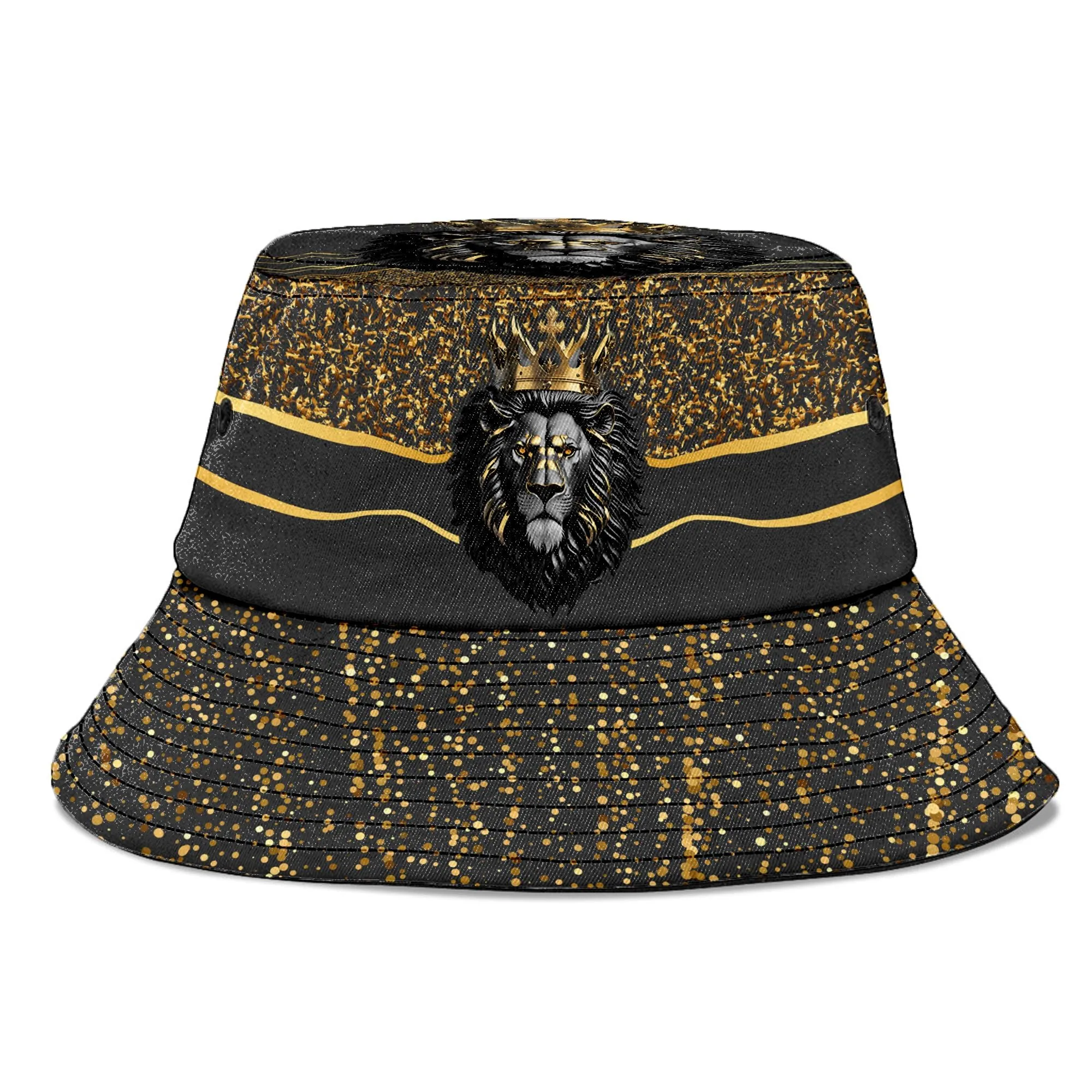 Black and Gold Lion Bucket Hat
