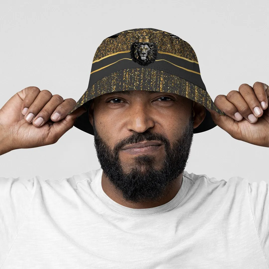Black and Gold Lion Bucket Hat