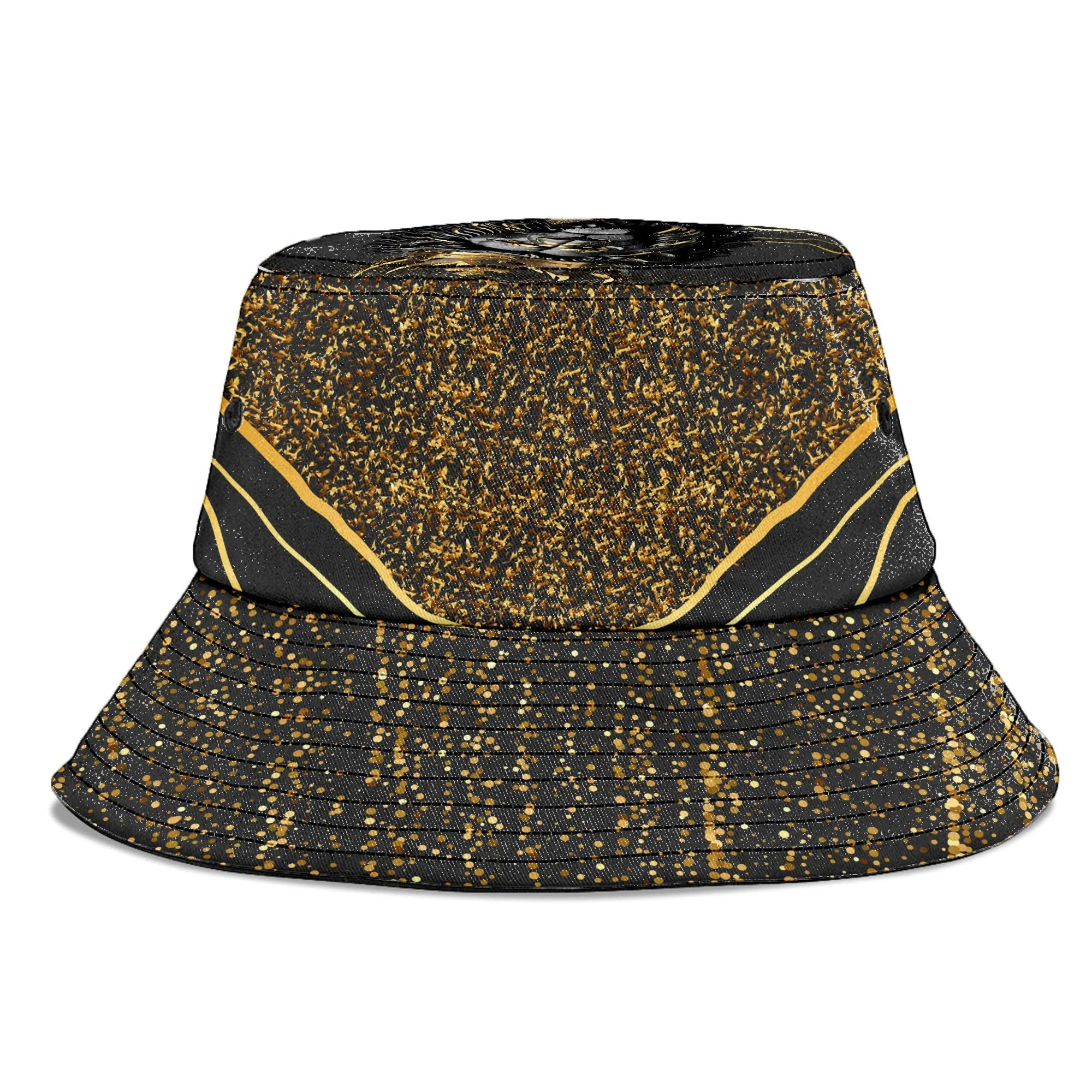 Black and Gold Lion Bucket Hat