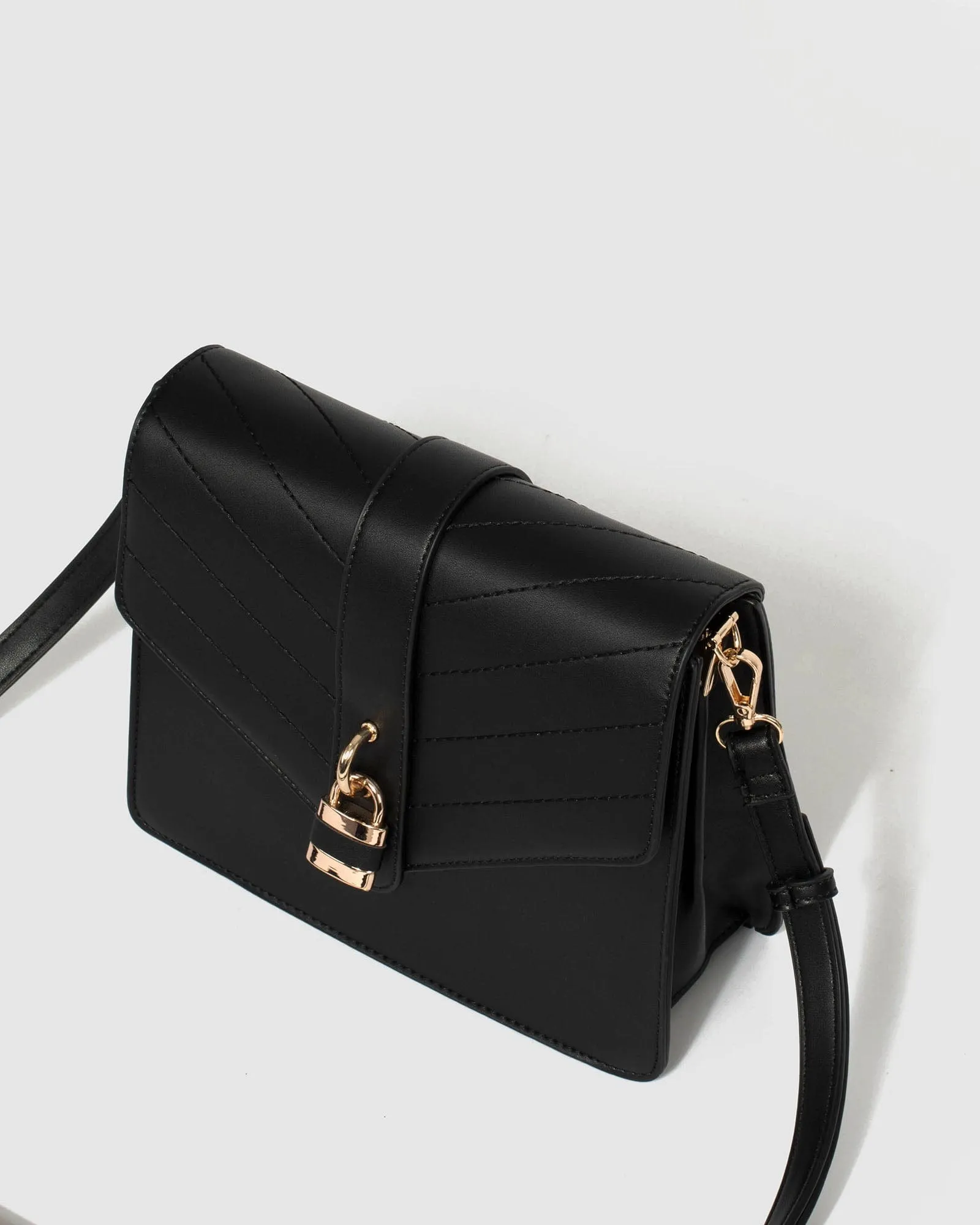 Black Andela Lock Crossbody Bag
