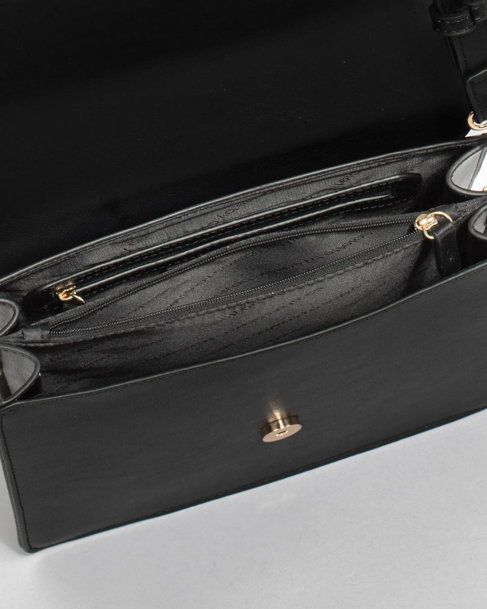 Black Andela Lock Crossbody Bag