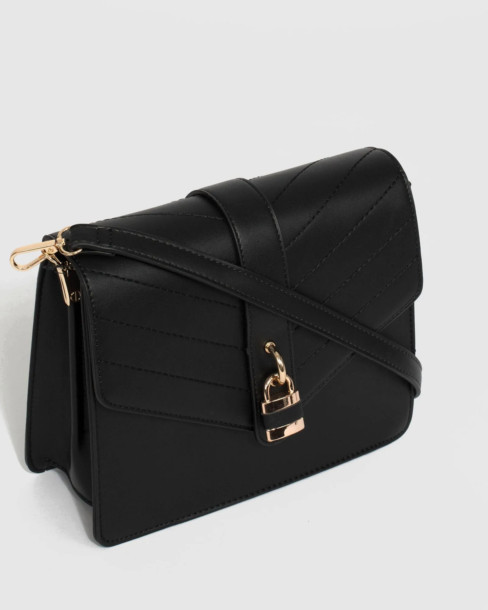 Black Andela Lock Crossbody Bag