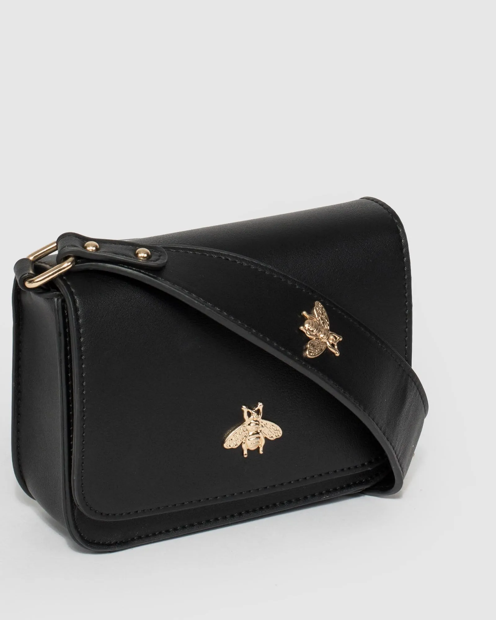 Black Ella Strap Detail Crossbody Bag