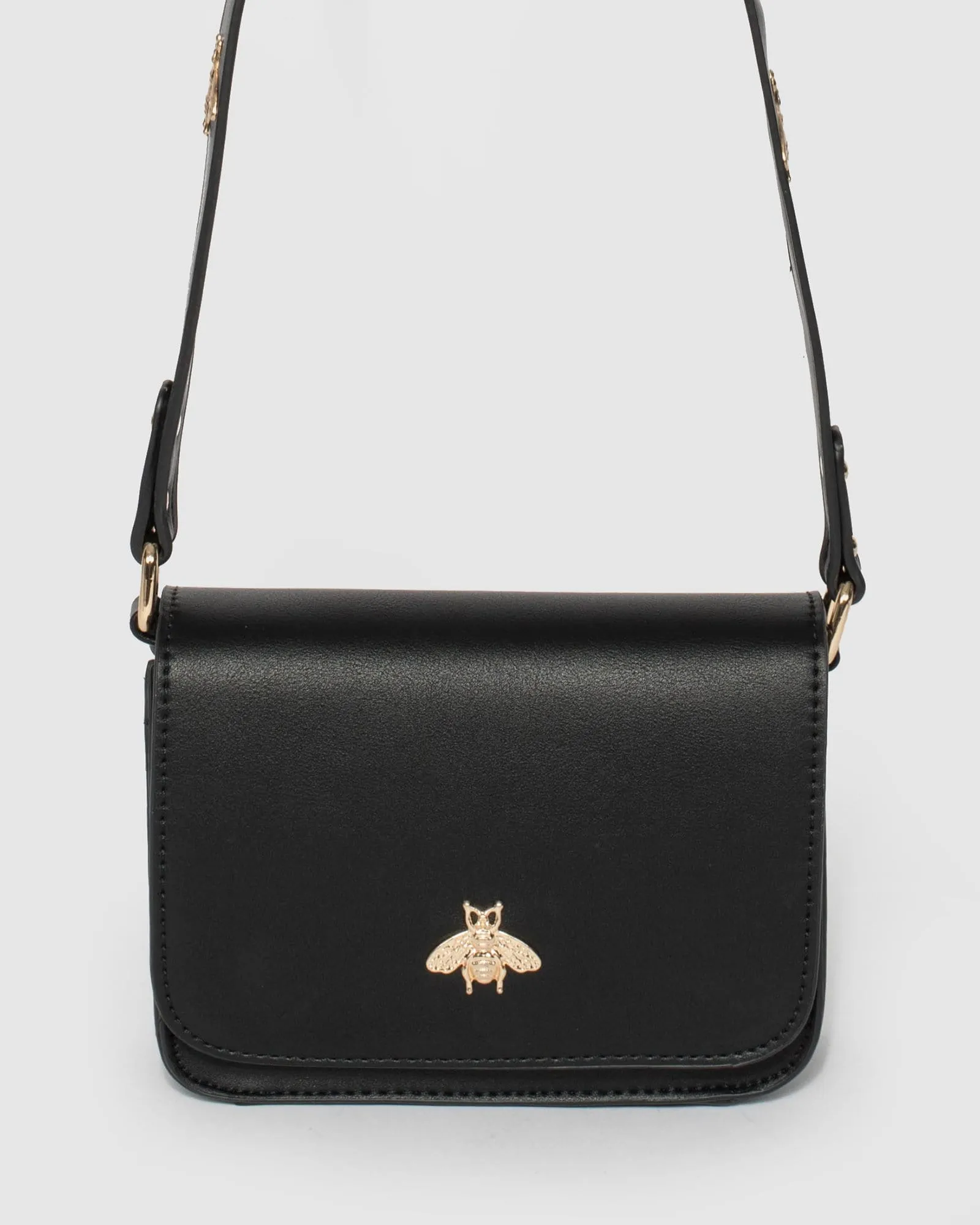 Black Ella Strap Detail Crossbody Bag