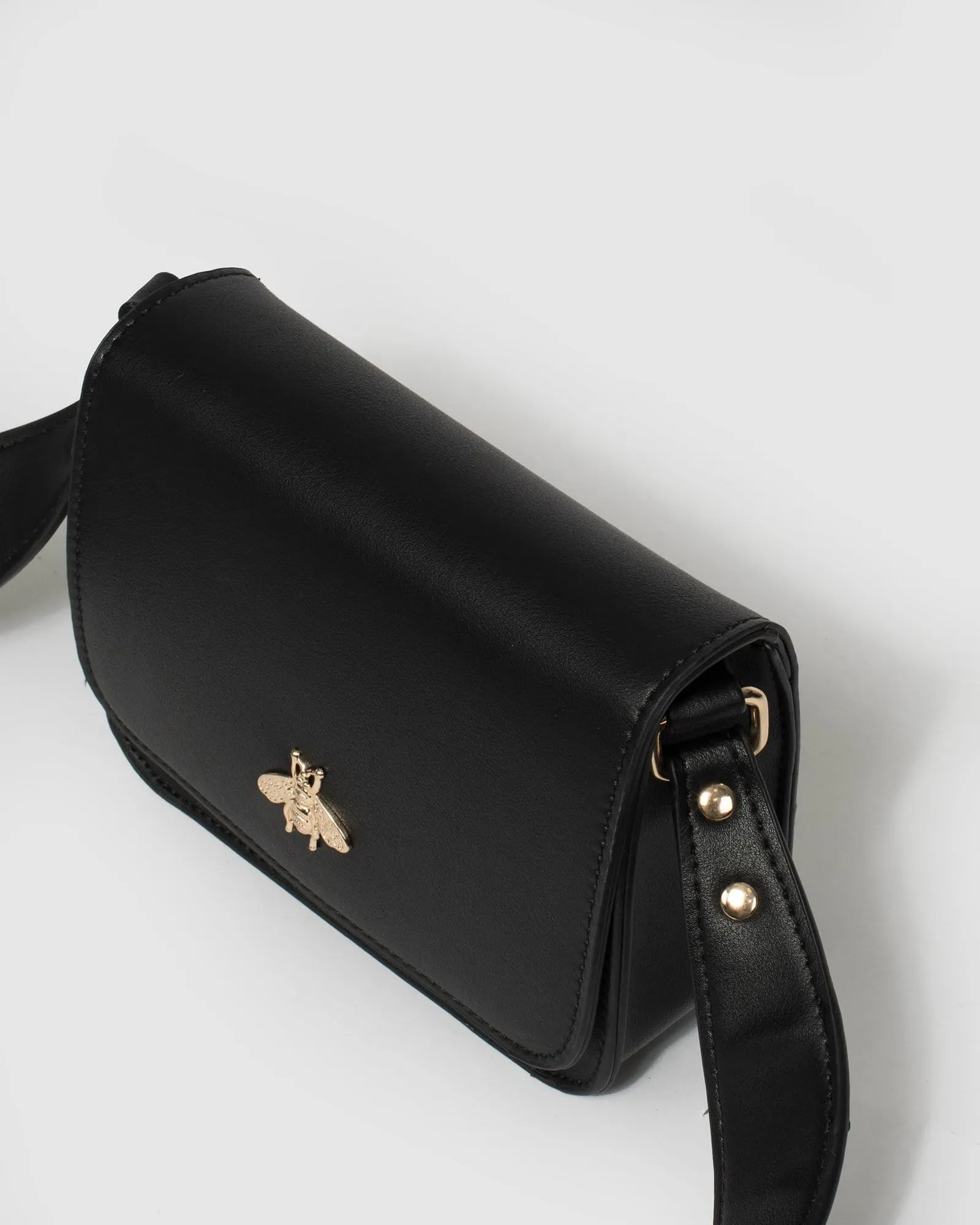 Black Ella Strap Detail Crossbody Bag