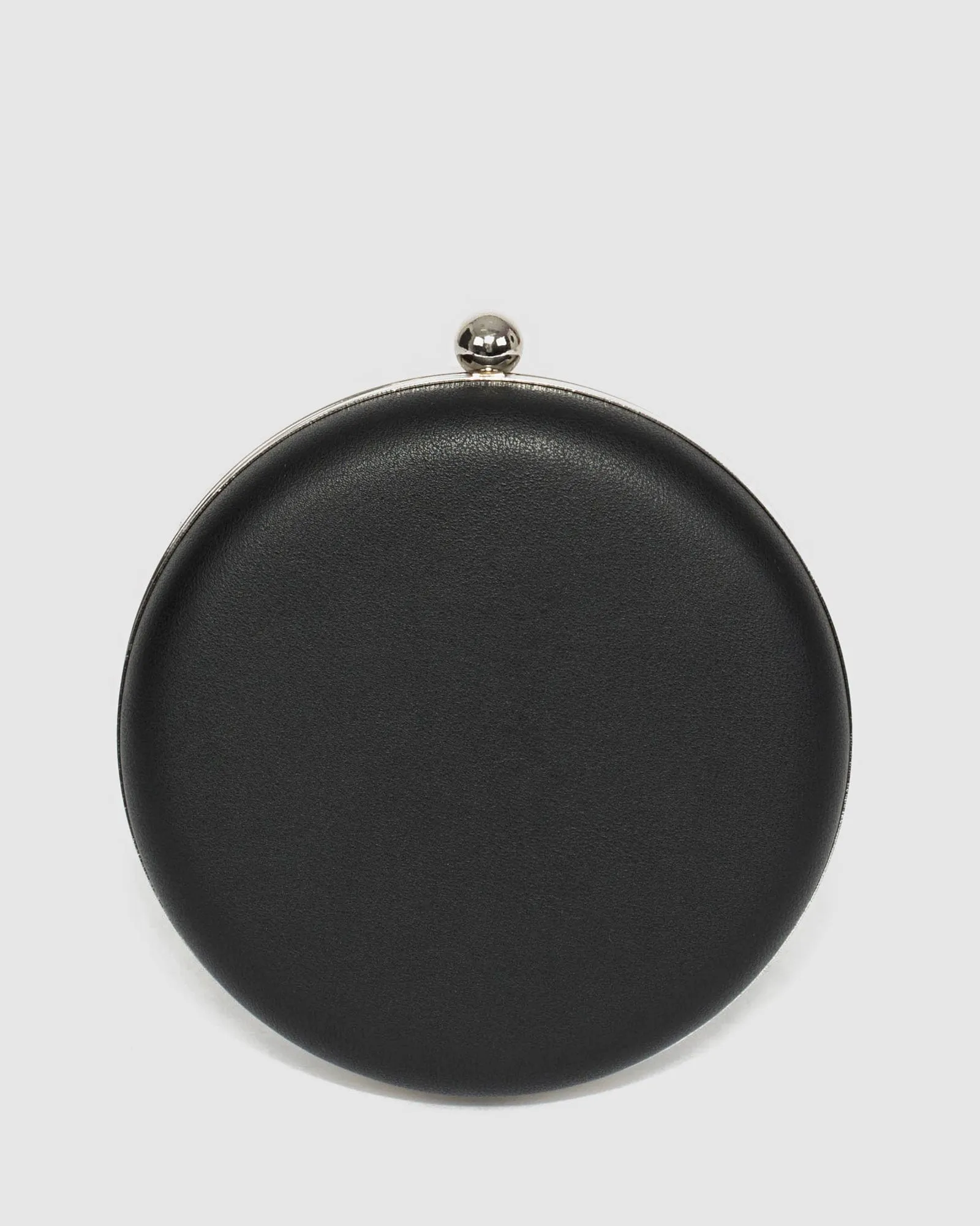 Black Stud Circle Clutch Bag