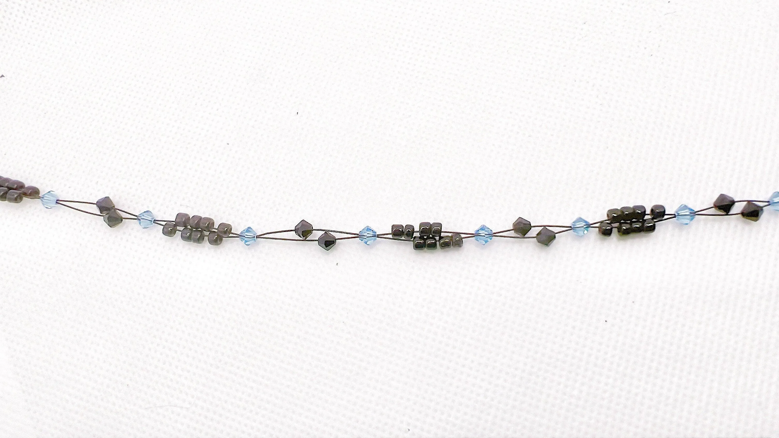 Blue Topaz Crystal Miyuki Bead Anklet