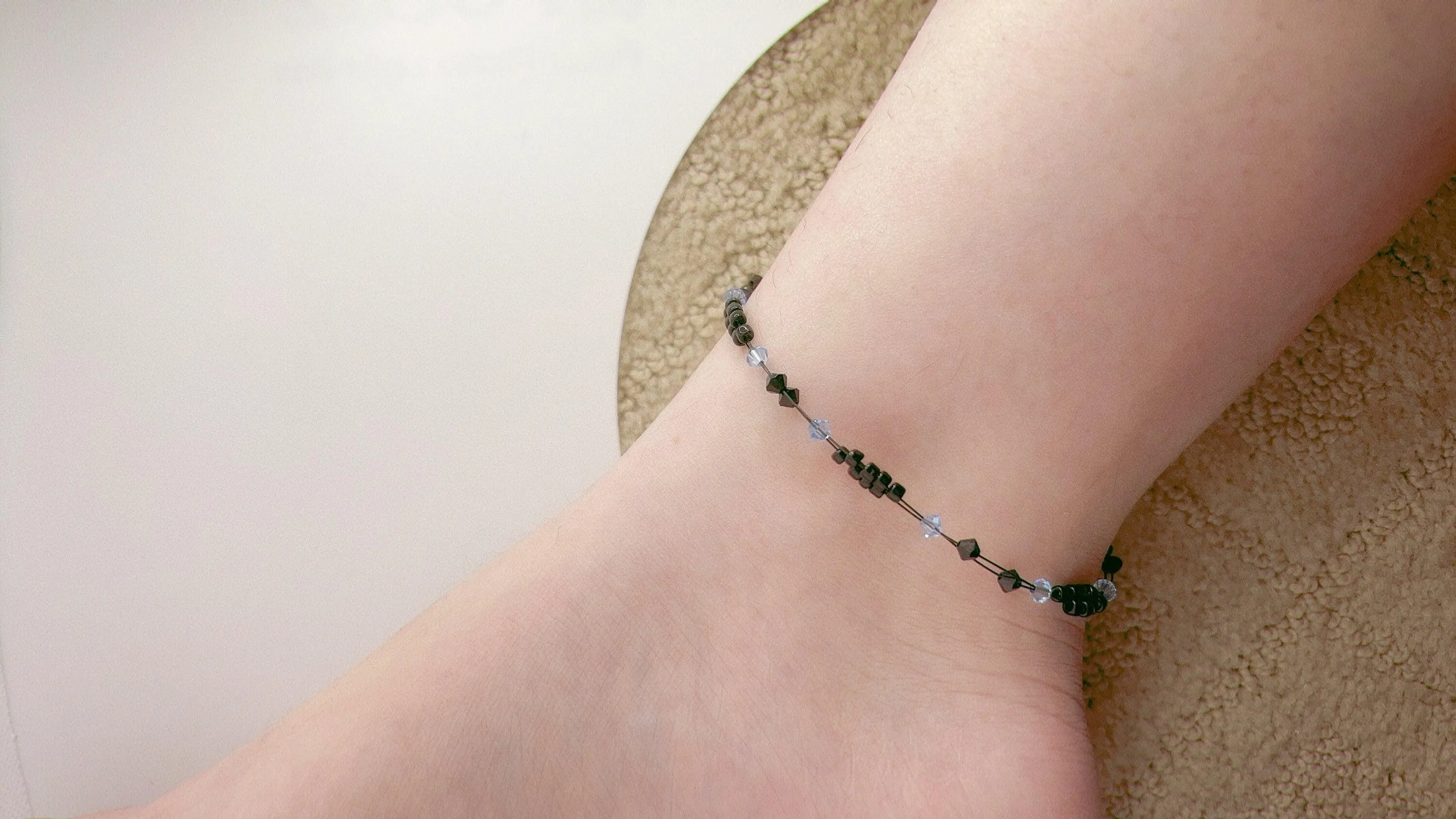 Blue Topaz Crystal Miyuki Bead Anklet