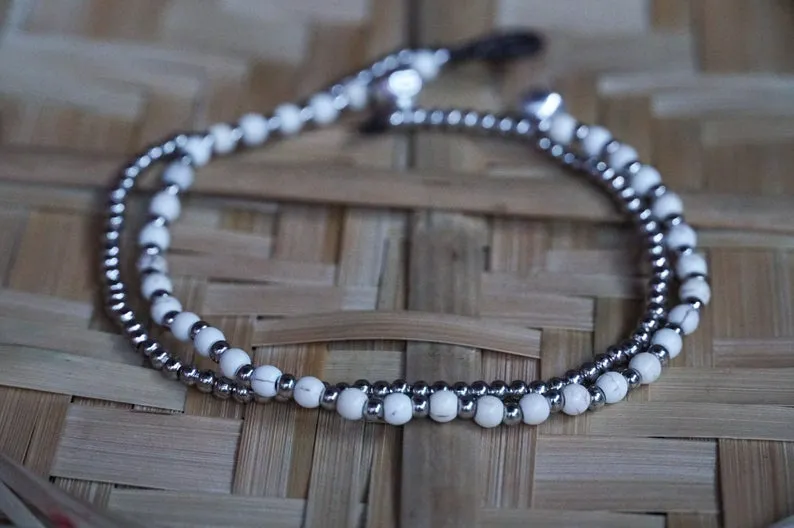 Boho Silver Anklet with Elephant Motif - Handcrafted by Thai Artisans