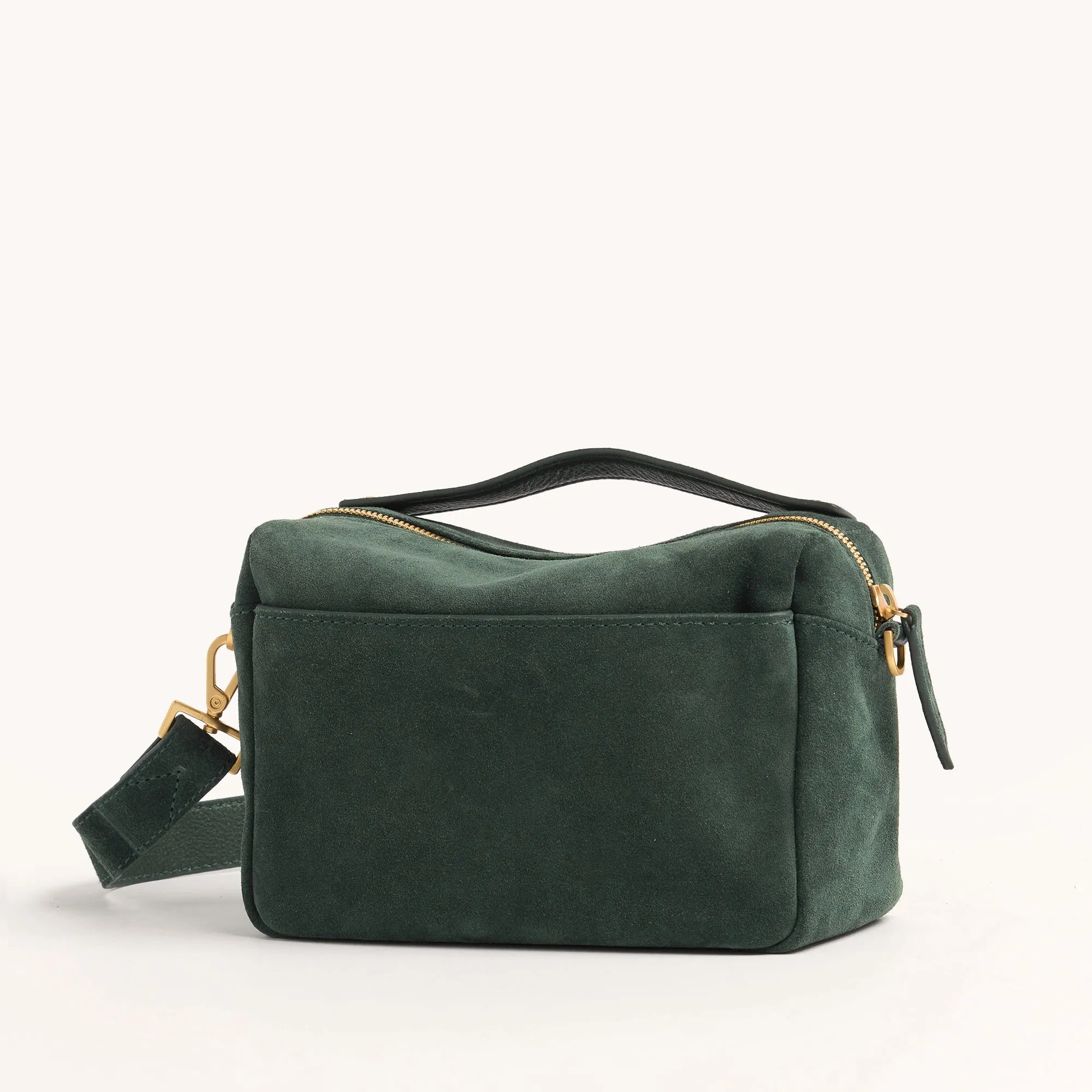 Evan Crossbody | Green Room Suede/Brushed Gold | Sml