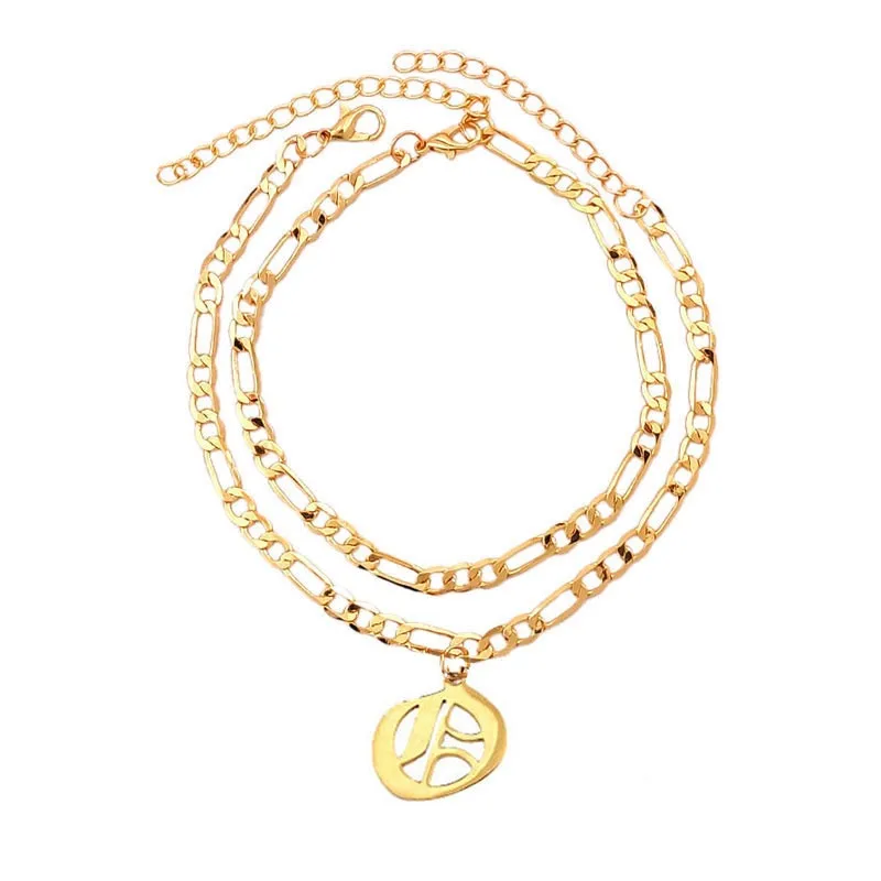 Flatfoosie A-Z Letter Initial Anklets Bracelet For Women Gold Color Alphabet Anklet Boho Summer Beach Barefoot Foot Jewelry Gift