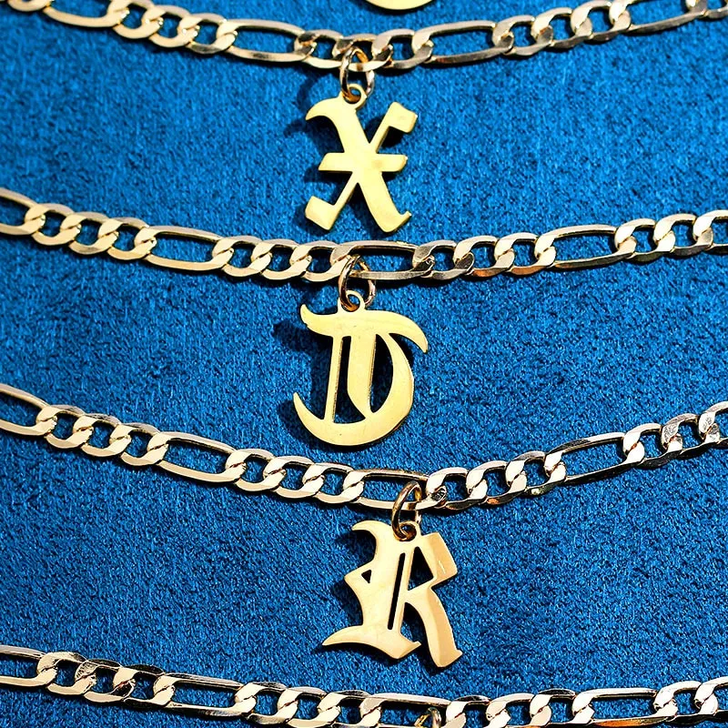 Flatfoosie A-Z Letter Initial Anklets Bracelet For Women Gold Color Alphabet Anklet Boho Summer Beach Barefoot Foot Jewelry Gift