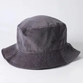 Foldable Vintage Corduroy Bucket Hat - Grey