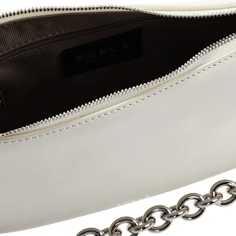 Furla Moon Mini Shoulder Bag - White Cotton