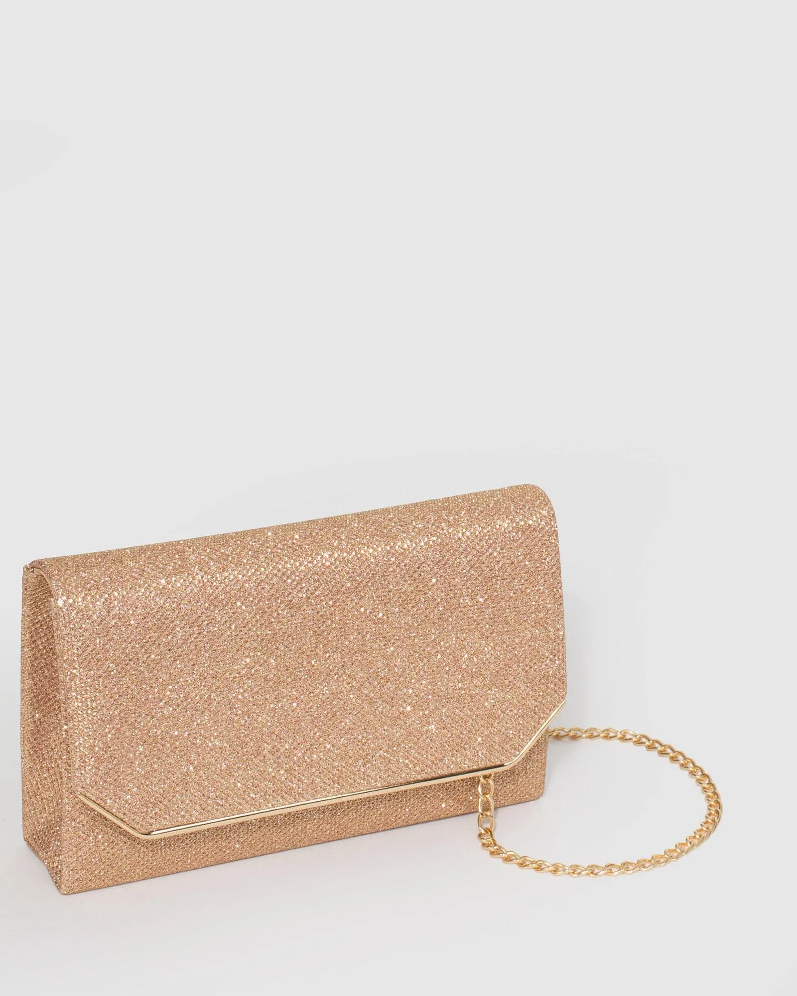 Gold Penny Flap Clutch Bag