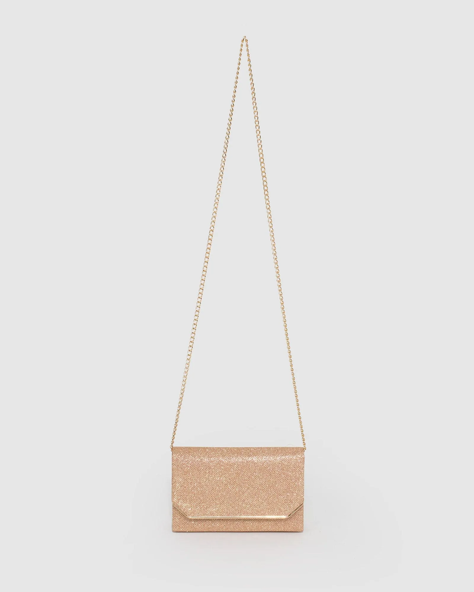 Gold Penny Flap Clutch Bag