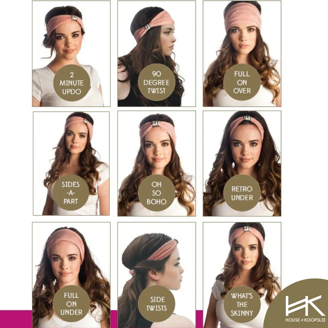 Headband - White With Lines and Animal Print Loop