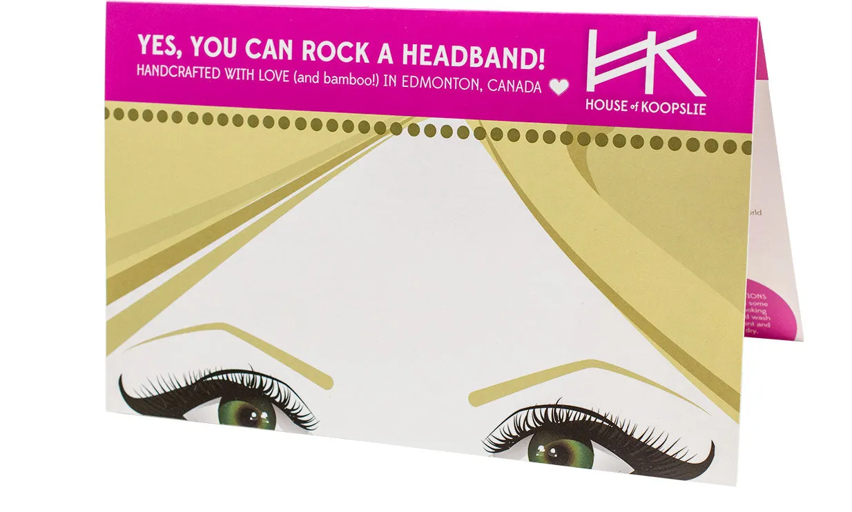 Headband - White With Lines and Animal Print Loop