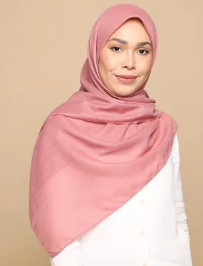 Herringbone Voile Square Scarf - Rose
