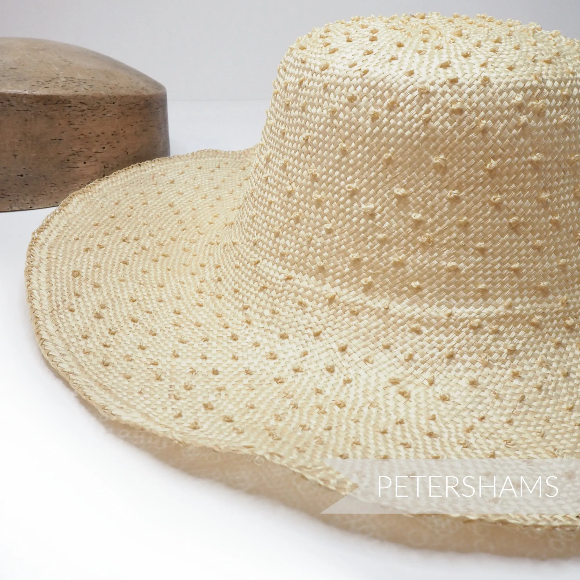 Knotted Natural Ramie Straw Capeline Hat Body - 11"