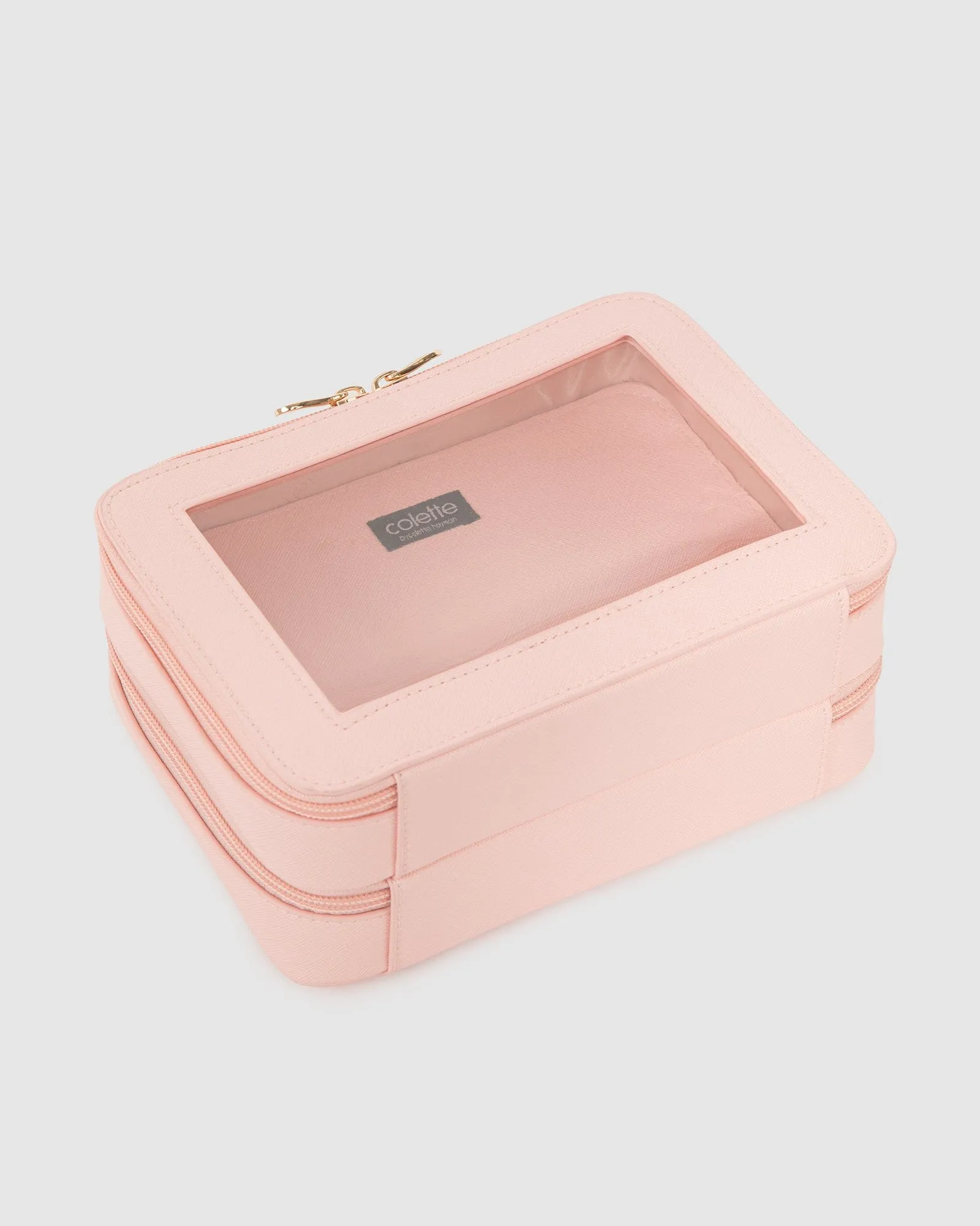 Light Pink Mina Multi Compartment Cosmetic Case