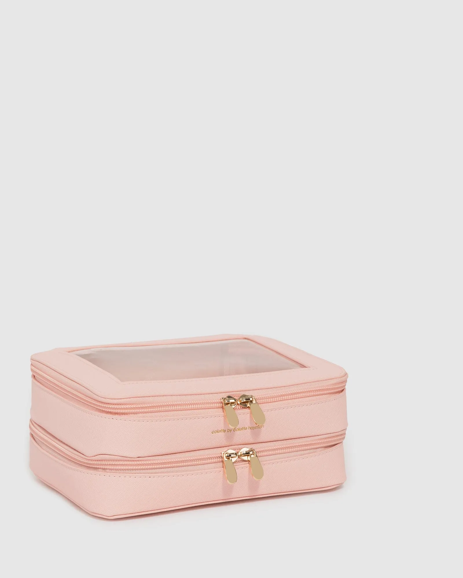 Light Pink Mina Multi Compartment Cosmetic Case