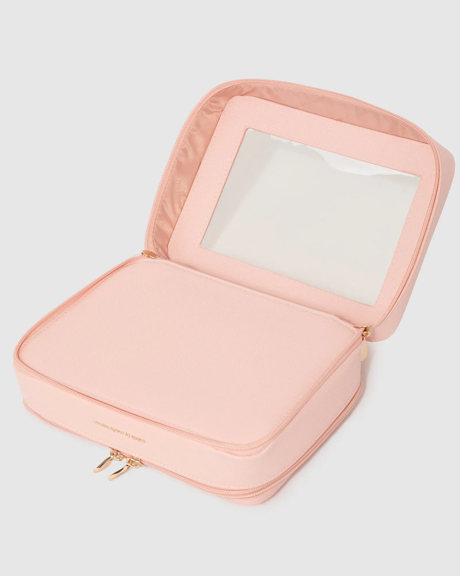 Light Pink Mina Multi Compartment Cosmetic Case