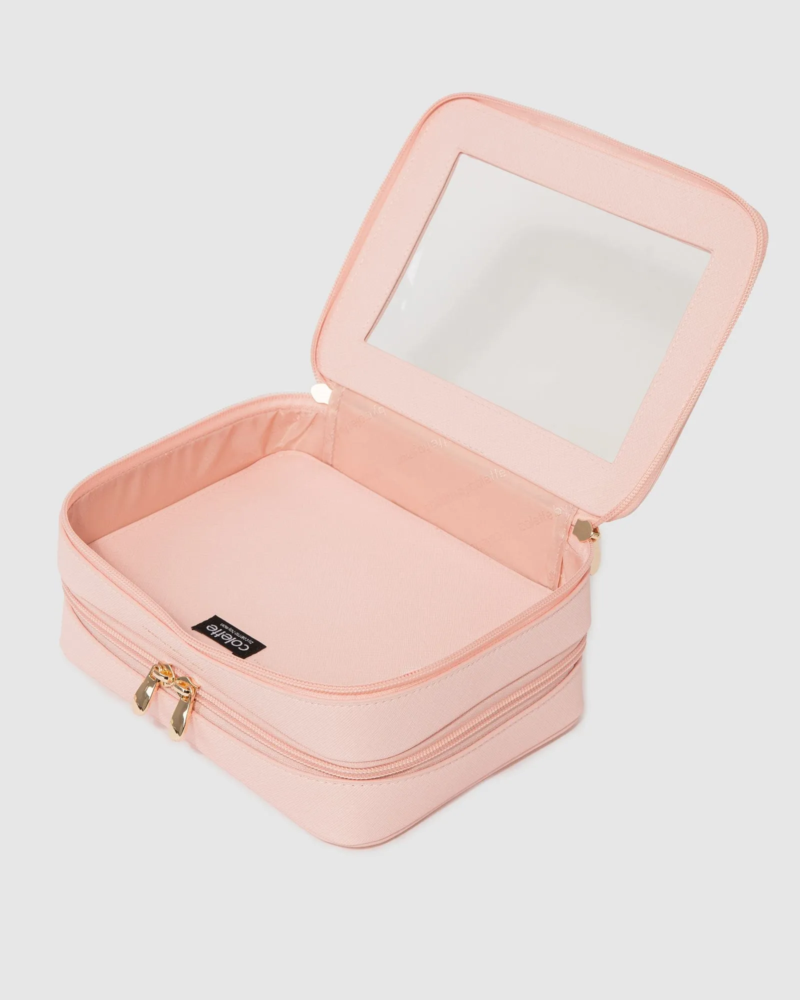 Light Pink Mina Multi Compartment Cosmetic Case
