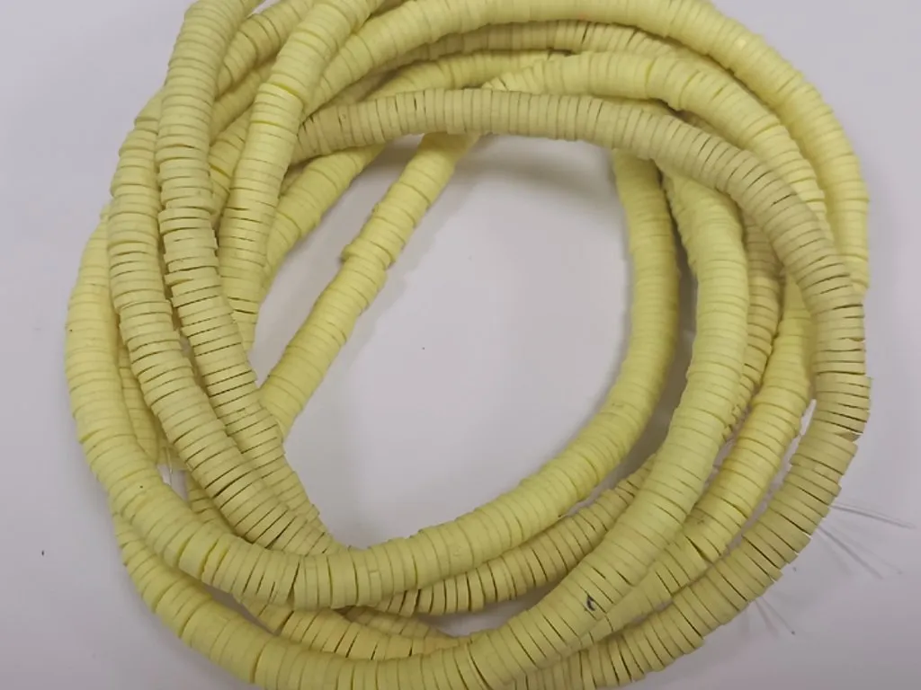 Light Yellow Fimo Rubber Beads - 6 mm