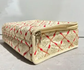 MakeUp Pouches Cotton MakeUp red Box For Women's (4 Tray,