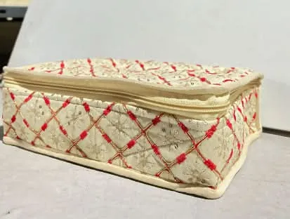 MakeUp Pouches Cotton MakeUp red Box For Women's (4 Tray,