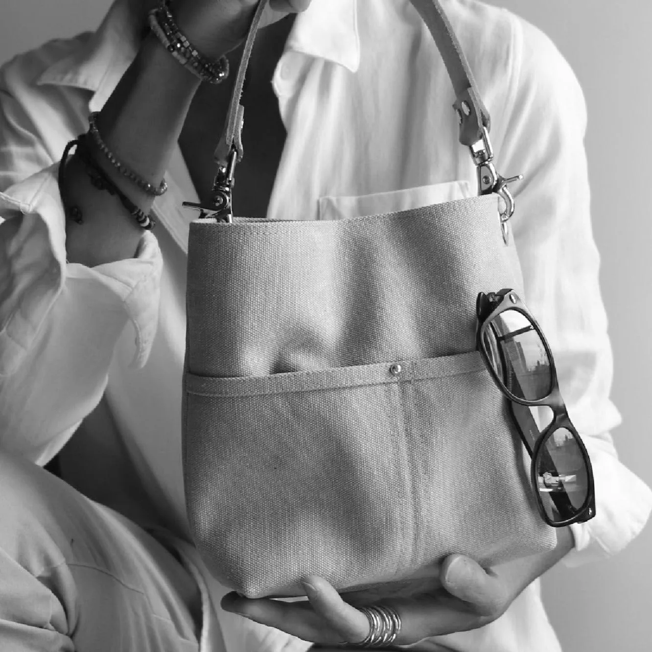 Mini Bag in Natural Canvas