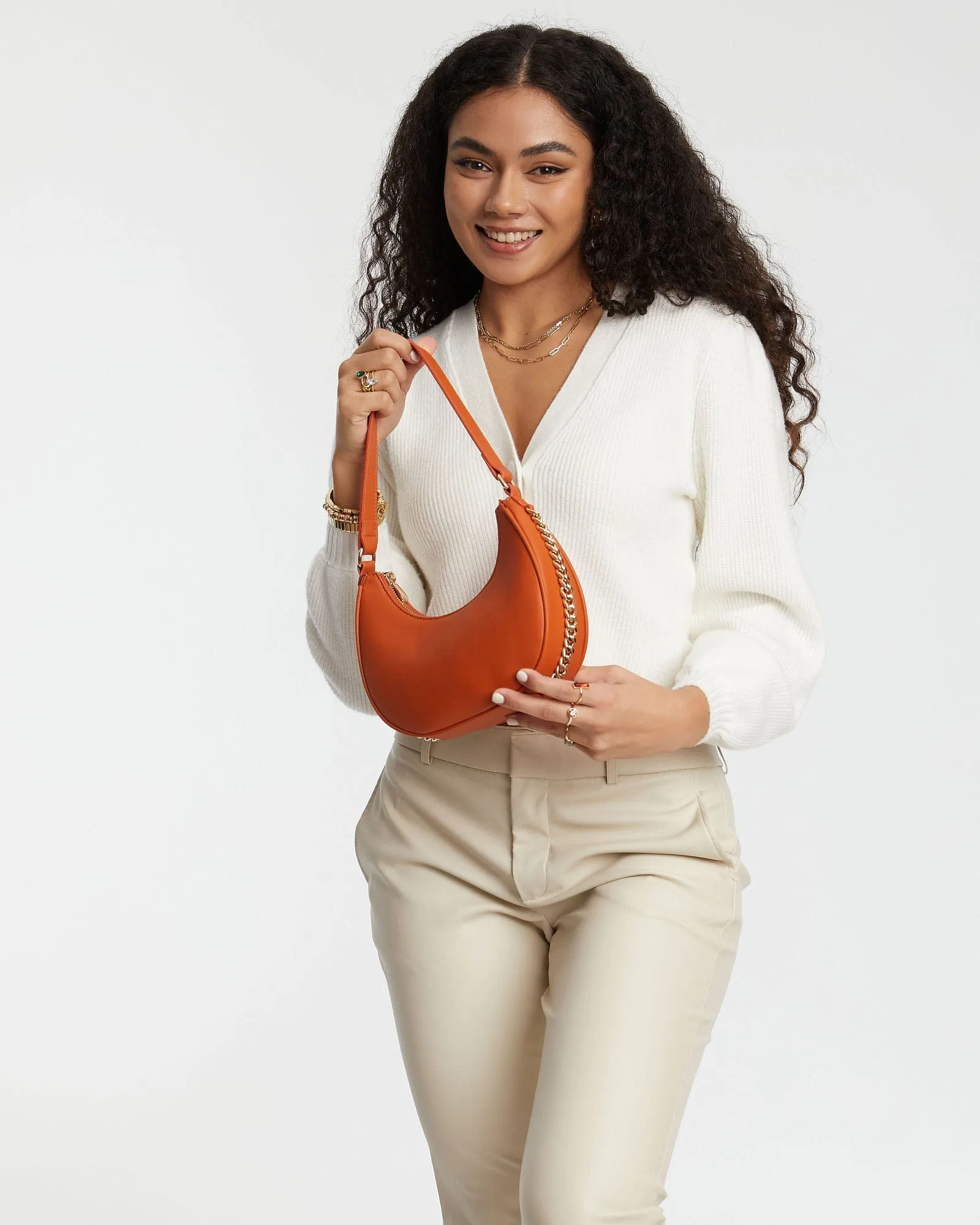 Orange Jasmin Baguette Bag