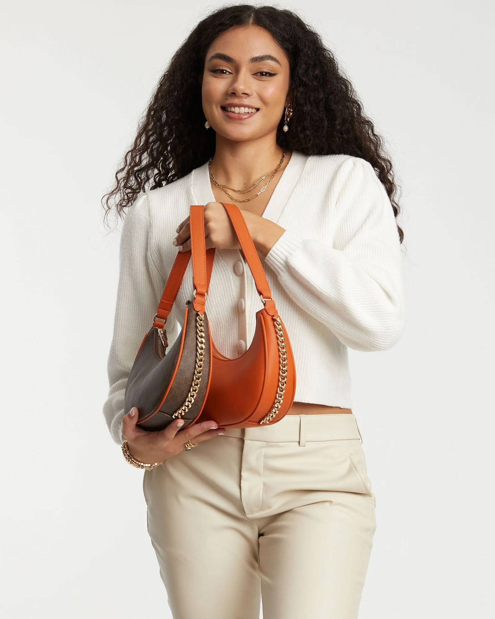 Orange Jasmin Baguette Bag
