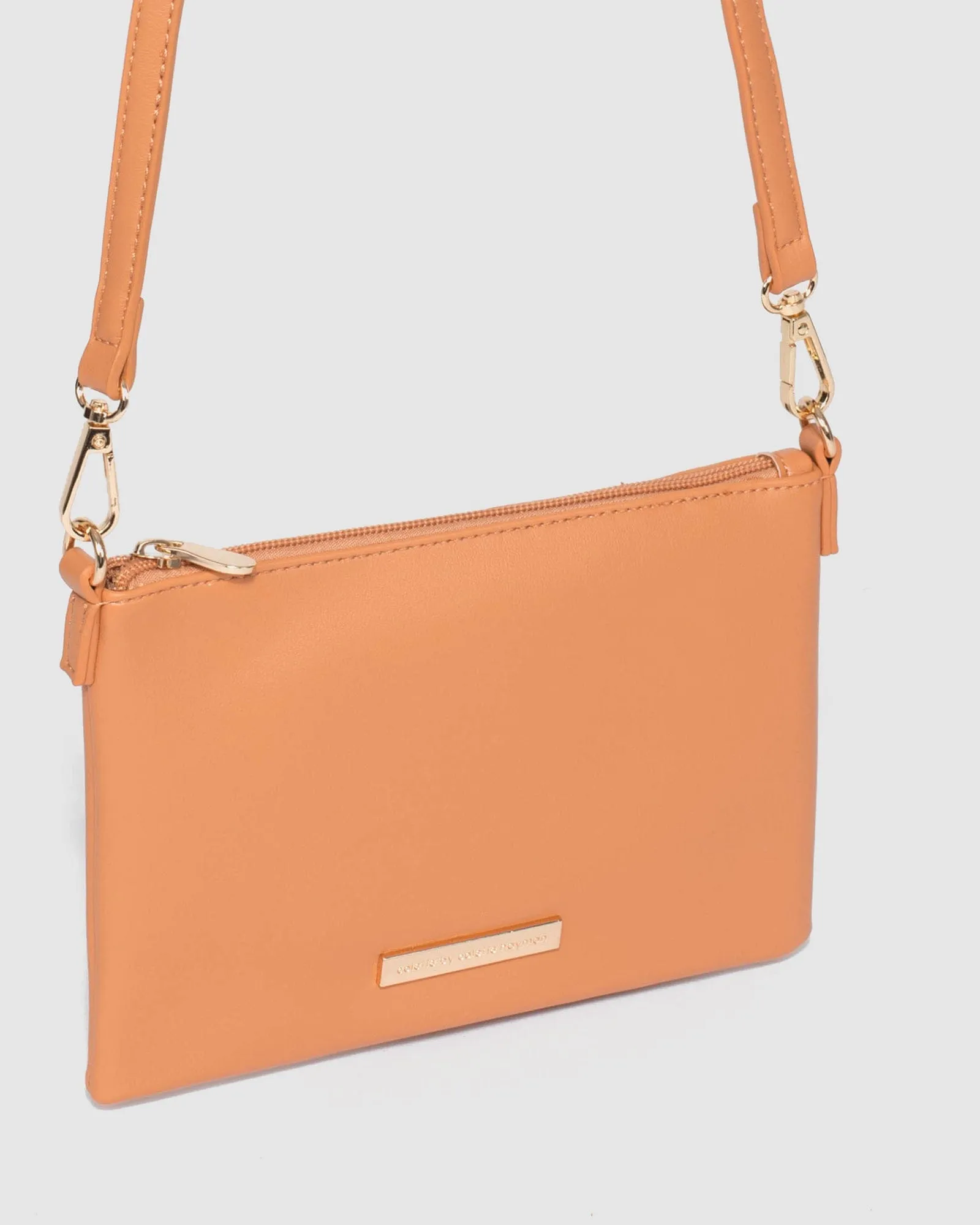 Orange Peta PU Strap Crossbody Bag