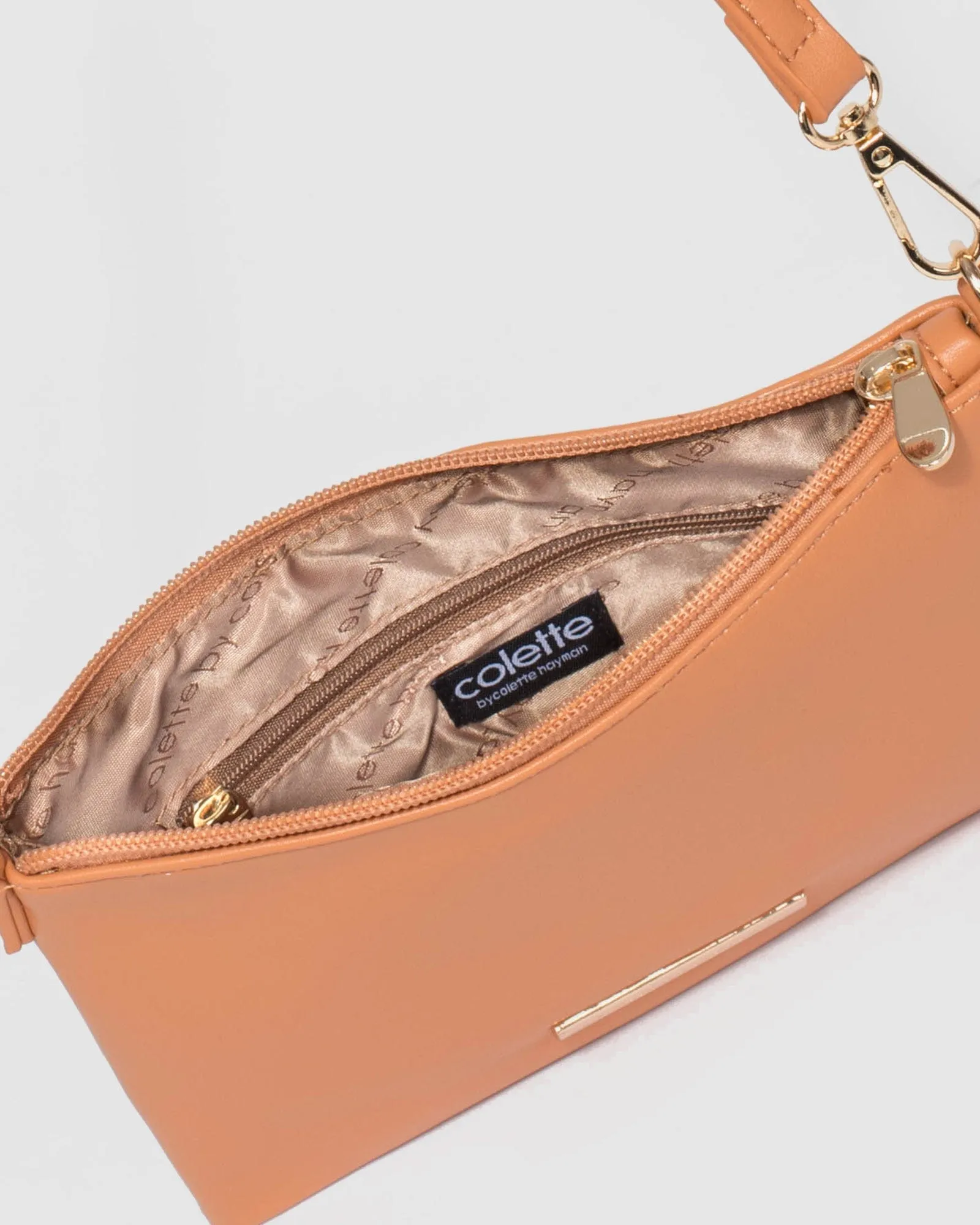 Orange Peta PU Strap Crossbody Bag