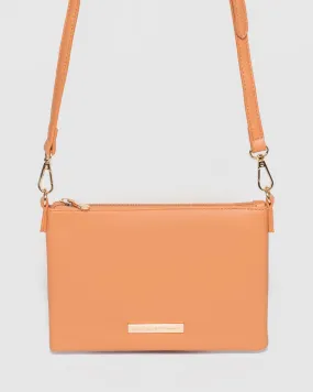Orange Peta PU Strap Crossbody Bag