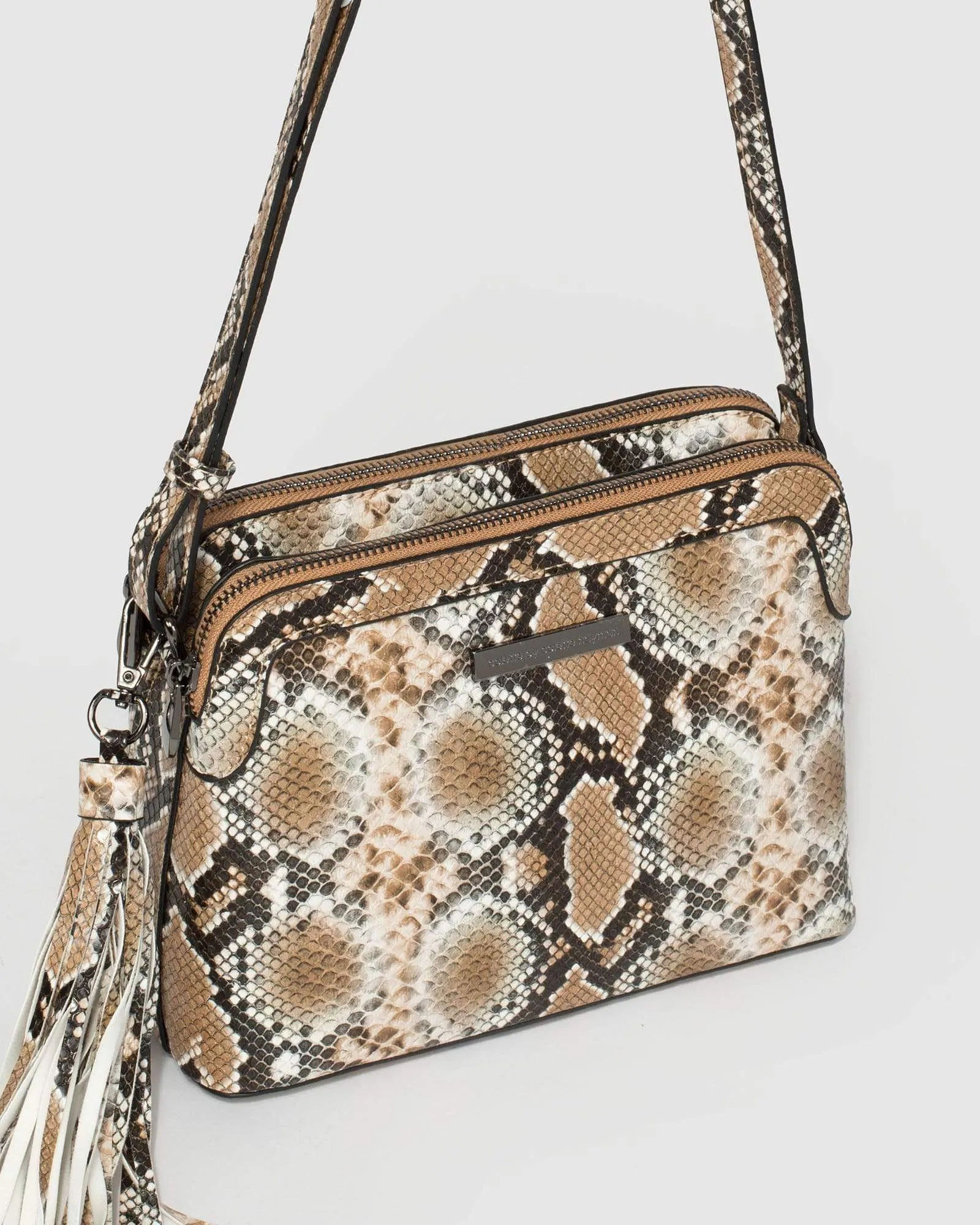 Print Tassel Crossbody Bag